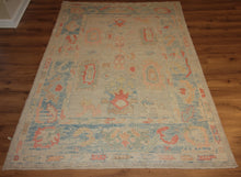 Load image into Gallery viewer, "colorful oushak rugs" "modern oushak rug" "where to buy oushak rugs" "hand knotted oushak rugs" "oushak rugs" "oushak rugs for sale"
