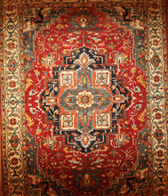 Load image into Gallery viewer, "heriz serapi rugs for sale" "antique heriz serapi rugs" "heriz rug" "heriz rug patterns" "geometric heriz rug" "heriz rug value"

