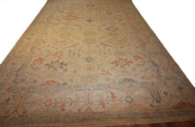 Load image into Gallery viewer, "colorful oushak rugs" "modern oushak rugs" "hand knotted oushak rugs" "Turkish Oushak rugs " "oushak rugs"
