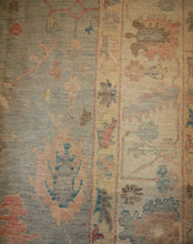 Load image into Gallery viewer, "colorful oushak rugs" "modern oushak rugs" "hand knotted oushak rugs" "Turkish Oushak rugs " "oushak rugs"
