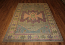 Load image into Gallery viewer, "colorful oushak rugs" "modern oushak rugs" "hand knotted oushak rugs" "Turkish Oushak rugs " "oushak rugs"
